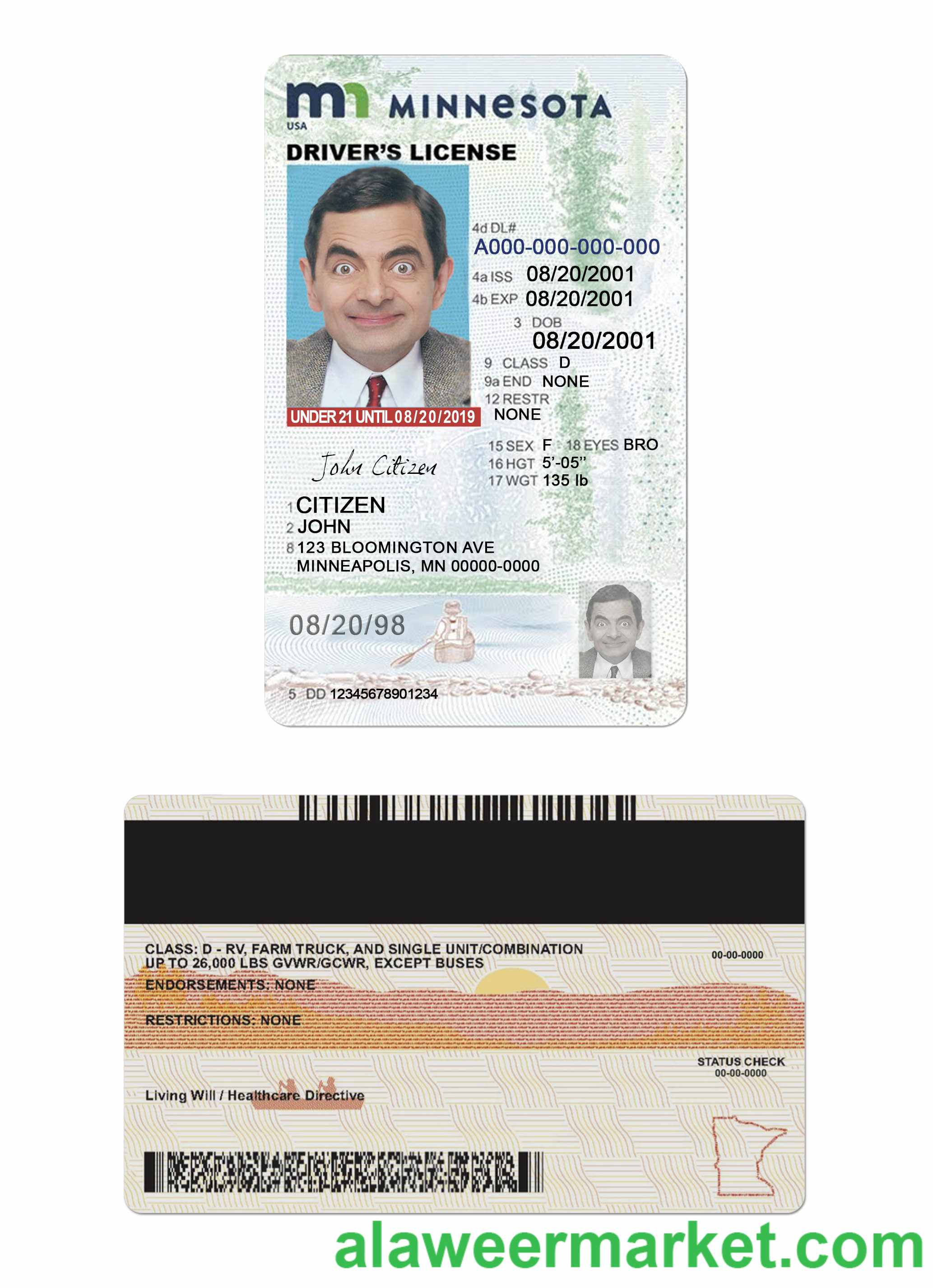 USA Minnesota driving license under 21
